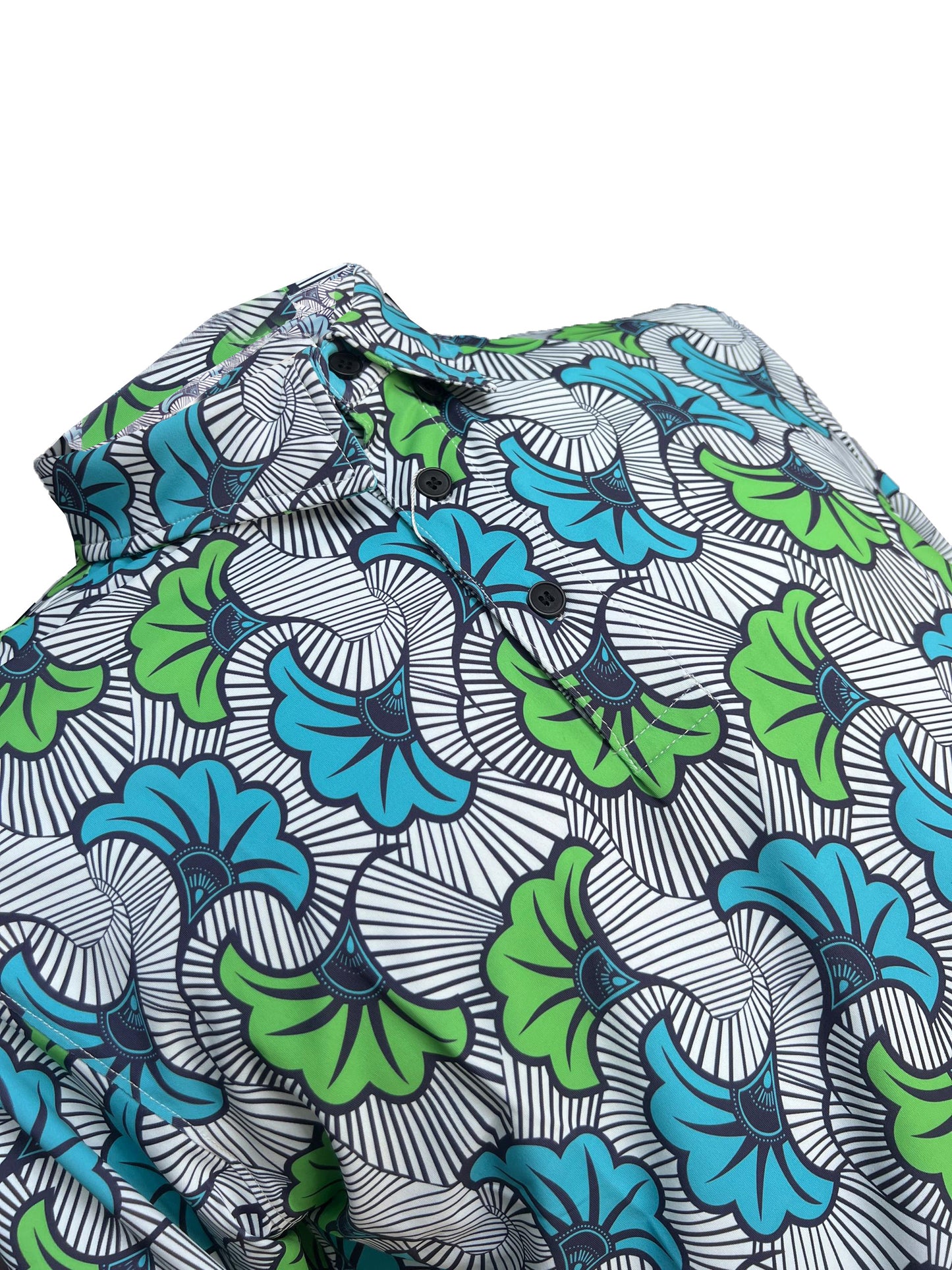 Kilonshele - The Ka-Boom Floral Performance Polo | Blue & Green